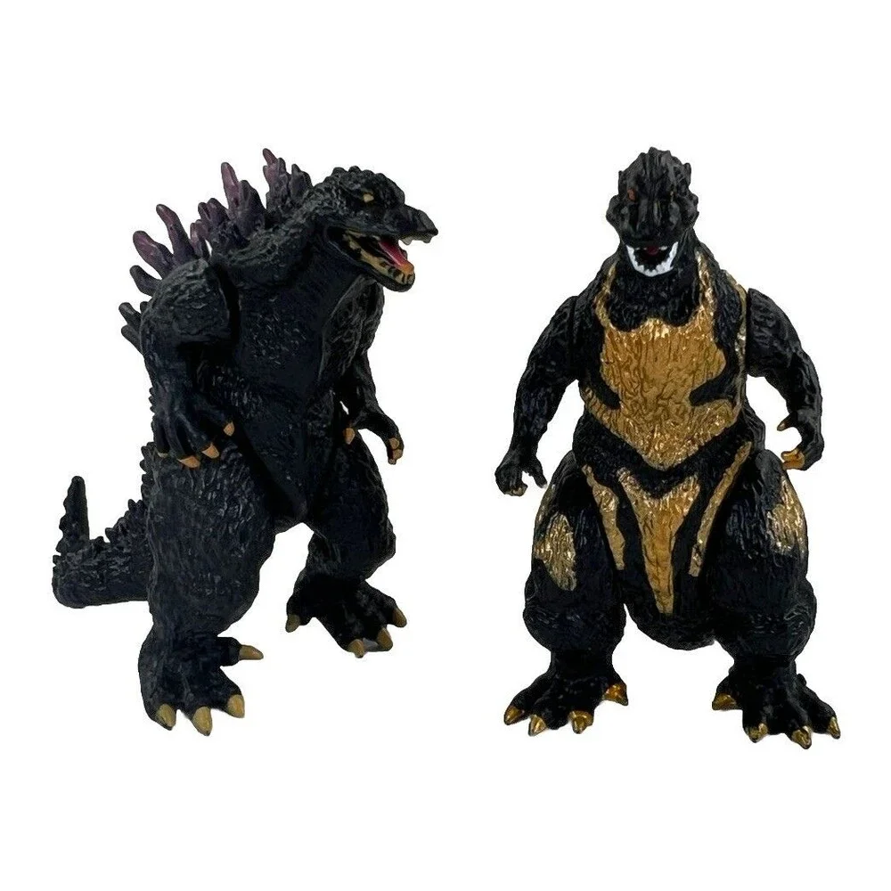 Set Of 2 Small Realistic Godzilla Action Figure Toys Cake Topper Monsters Gift